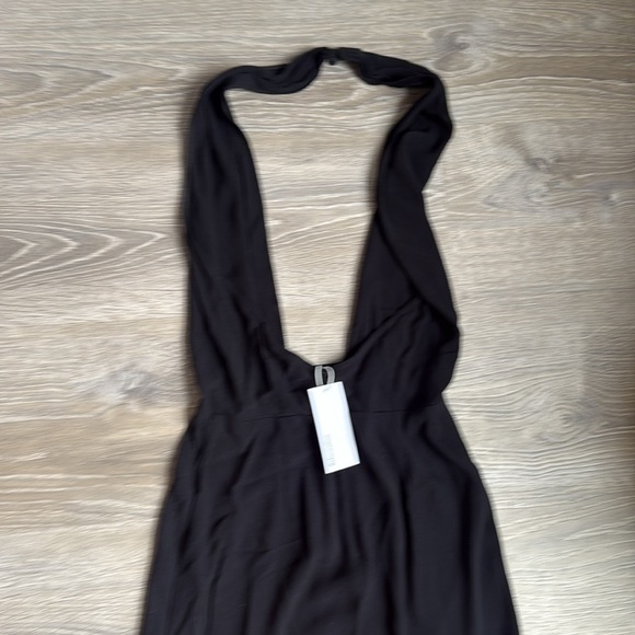 NEW REFORMATION Carlie Midi Dress In Black 4 - Picture 9 of 13